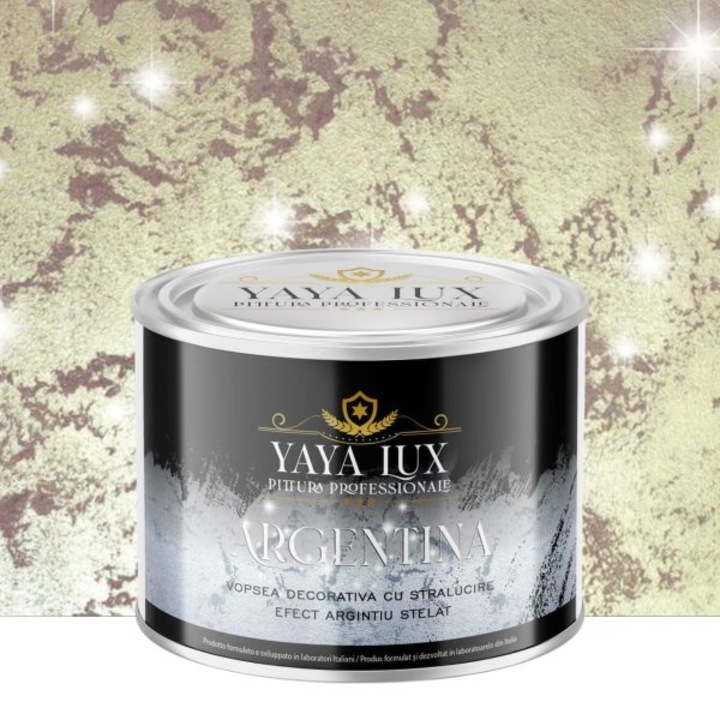 Vopsea decorativa de Lux Argentina, Bej Gold, cu efect Stelat, 0.5 Litri, YaYa Color