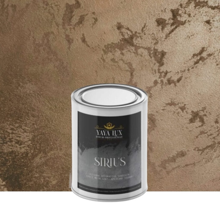 Vopsea Decorativa de Lux Sirius, Cafea cu Lapte, Finisaj Mat cu Perle de Sticla, 0, 5 Litri, YaYa Color