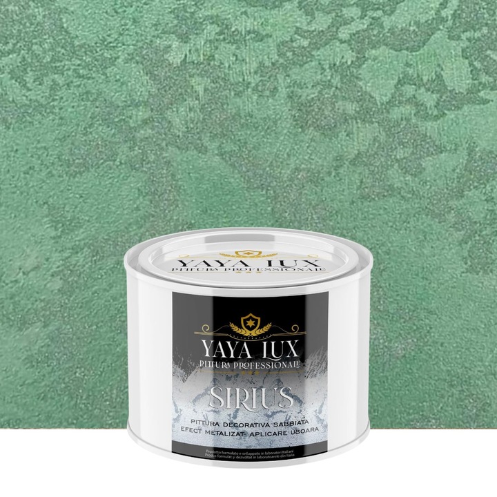 Vopsea Decorativa de Lux Sirius, Verde Inchis, Finisaj Mat cu Perle de Sticla, 0, 5 Litri, YaYa Color