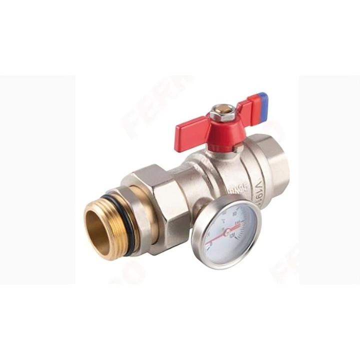 Robinet bila fluture, f-power cu olandeza si termometru 1"