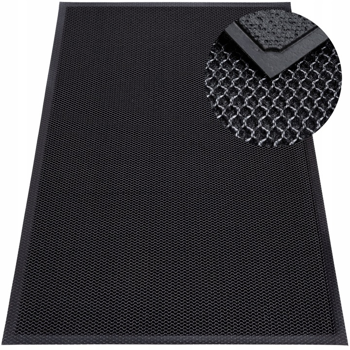 Входна изтривалка, e-floor, 3D, Каучук, 80x120 см, Сива