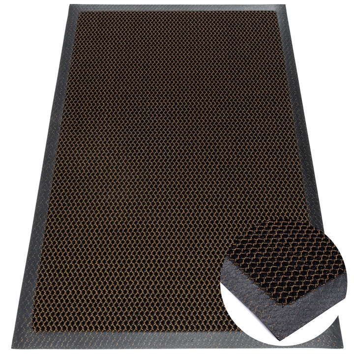 Входна изтривалка, e-floor, 3D, Каучук, 50x80 см, злато