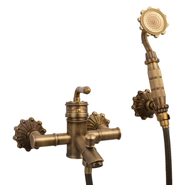 Baterie cada, stil bambus, bronz antichizat cu broderie, Venus Star