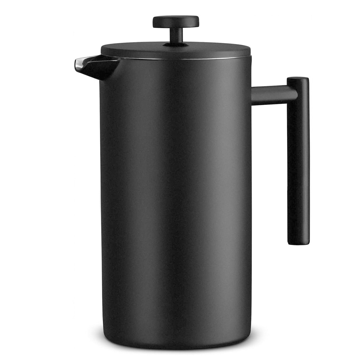 Cafetiera French Press, inox, dublu perete, 1000ml, filtru triplu, 22x17.5x10.5cm