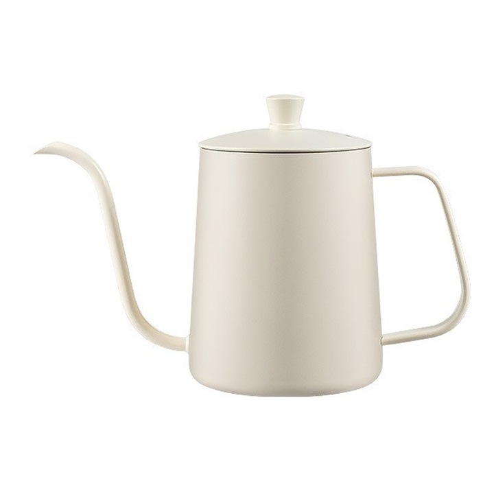 Fém kávéskanna 600ml, hullámos fogantyú, vékony kiöntő, rozsdamentes acél