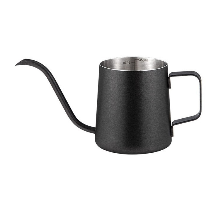 Rozsdamentes acél teáskanna 304, ergonomikus fogantyú, hattyúnyak, 1.2L