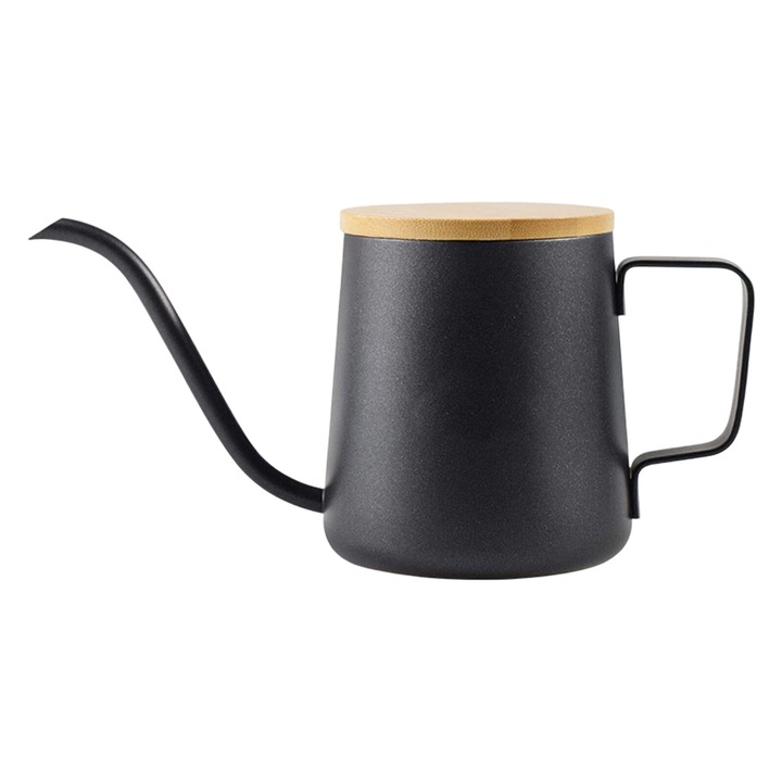 Kávéskanna, rozsdamentes acél, ergonomikus fogantyú, 250ML/350ML, inox és fa