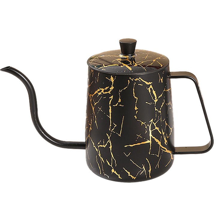 Чайник, Cozevdnt, 600 ml, неръждаема стомана, златно/черно
