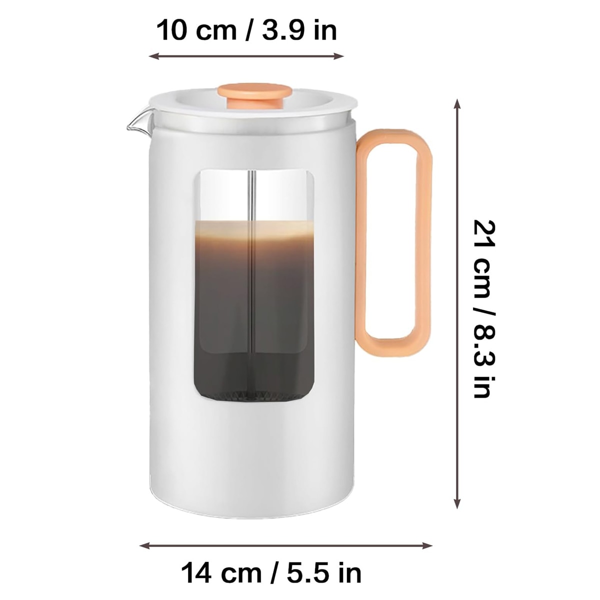 Cafetiera French Press, sticla borosilicata, capacitate 1100ml, filtru inox, rezistenta la temperaturi inalte