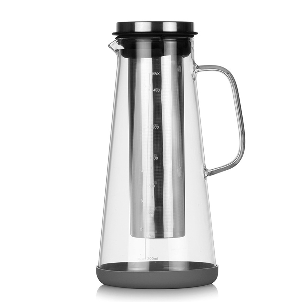 Aparat de cafea Cold Brew AMRINUGL, filtru din inox, gura de scurgere in V, 1,5 litri