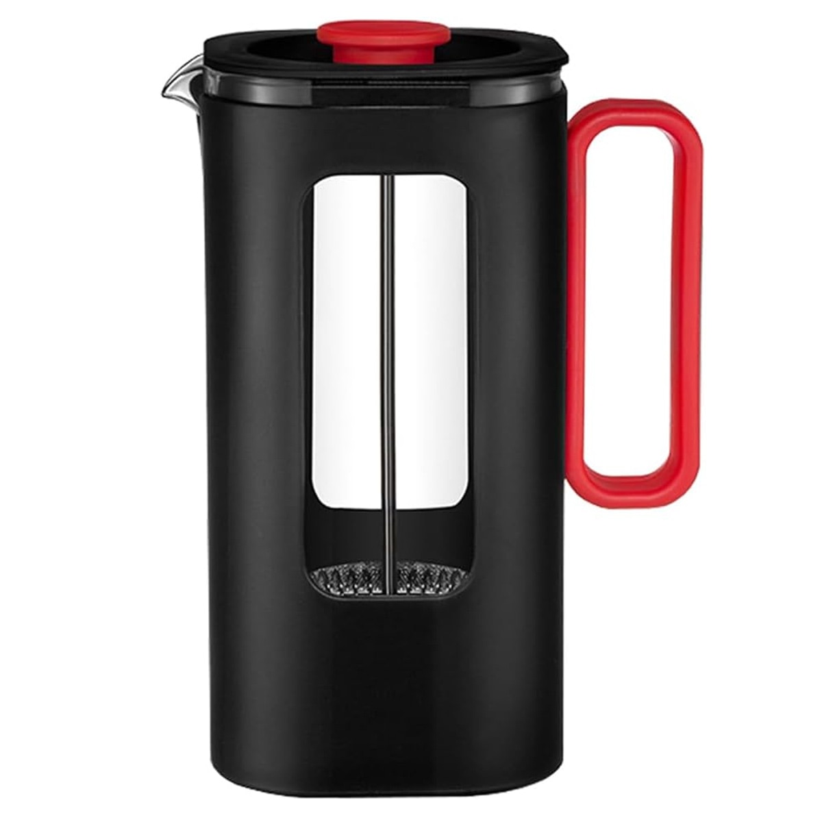 Cafetiera French Press, carcasa protectoare din material PP, cafetiera rezistenta la caldura cu sistem de filtrare din otel inoxidabil