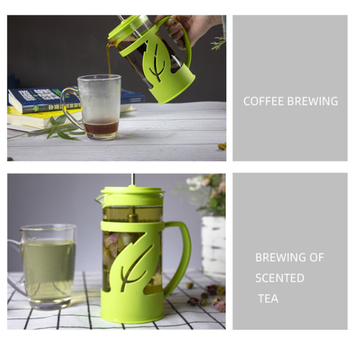 Cafetiera French Press 350ml sticla termorezistenta filtru inox set cadou
