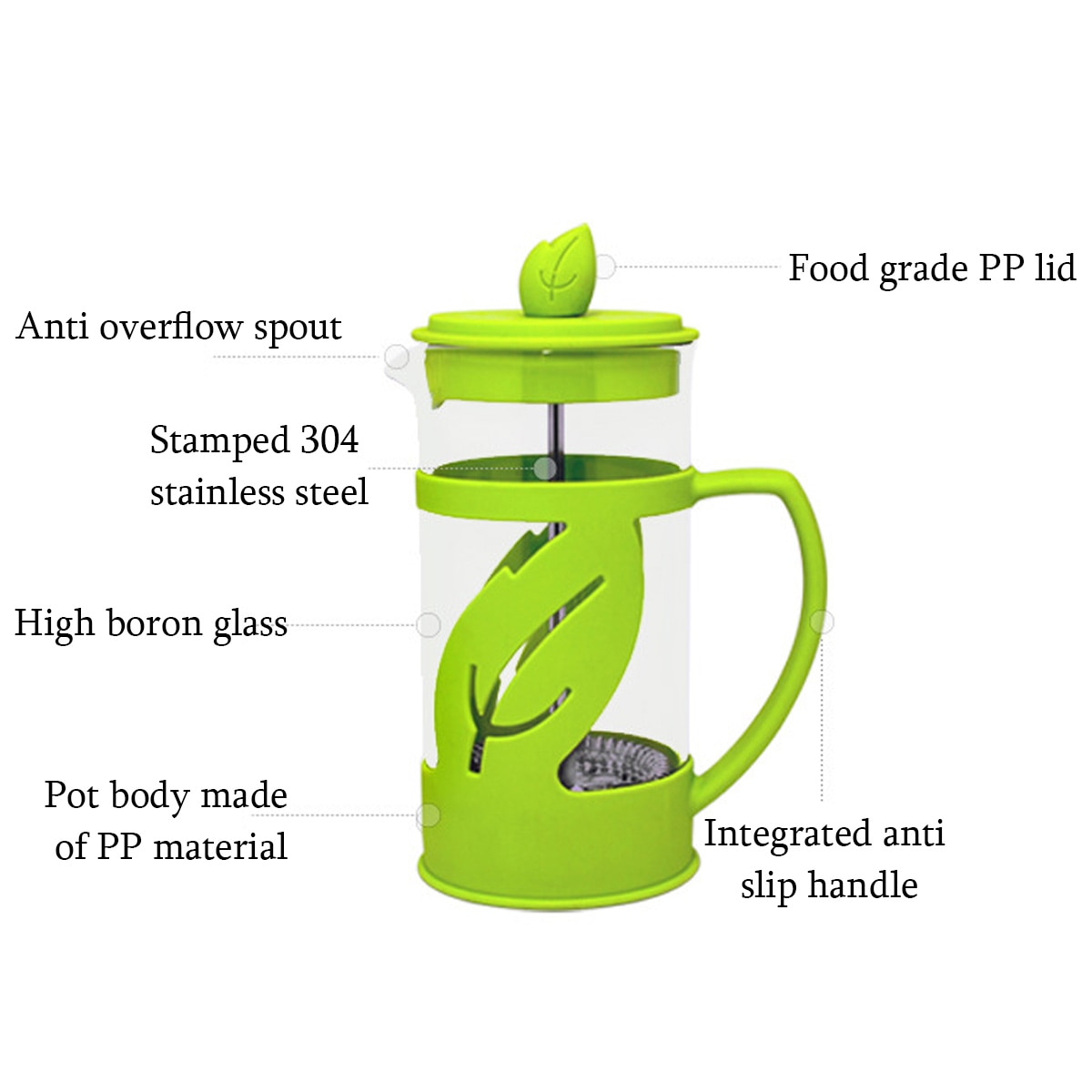 Cafetiera French Press 350ml sticla termorezistenta filtru inox set cadou