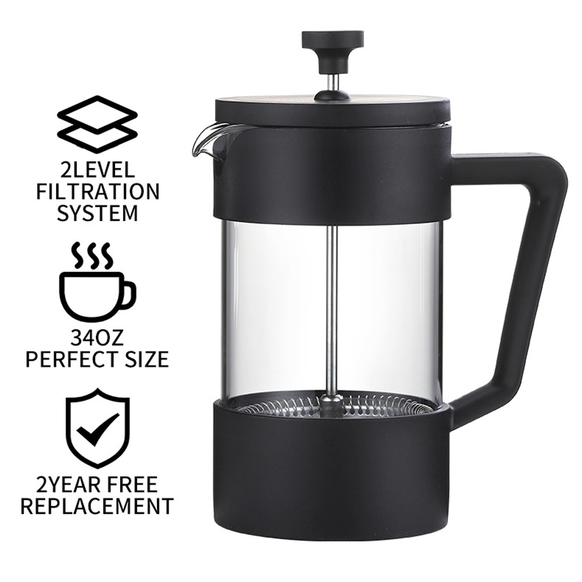 Cafetiera cu presa franceza, cafetiera rece si calda, potrivita pentru bucatarii, calatorii si birouri