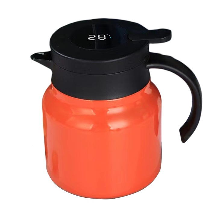 Кана от неръждаема стомана, с инфузер и дисплей за температура на чая, 1.2 л