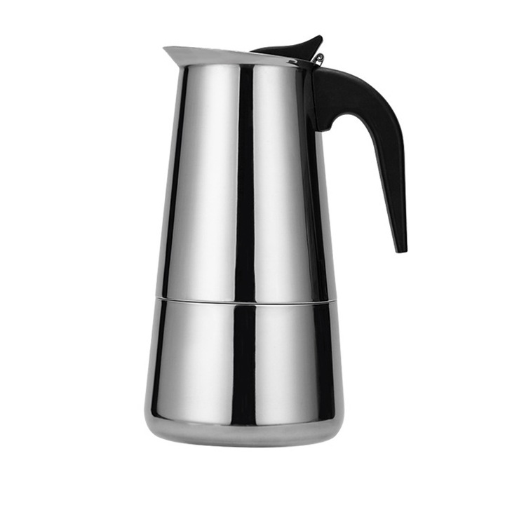 Rozsdamentes acél kávéfőző Jormftte tűzhelyhez, ezüst, 100 ml