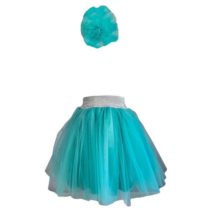 Fusta TU-TU+bentita, culoare turcoaz, marime 116 cm, varsta 6 ani