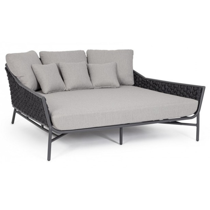 Everly szürke napágy, 166x153x82 cm