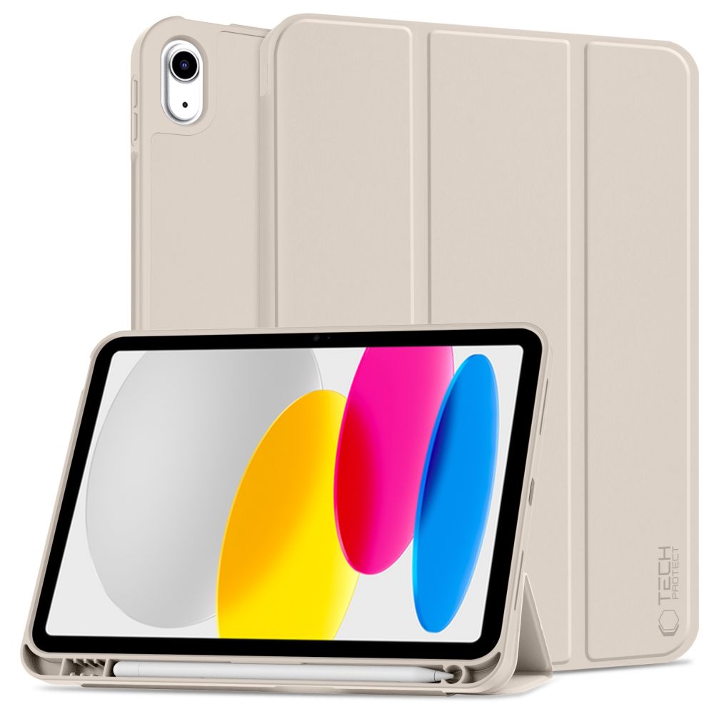 Husă inteligentă pentru tabletă iPad 2025 de 11 inch (iPad 11) - compatibilă, culoare nisip, cu suport pentru creion