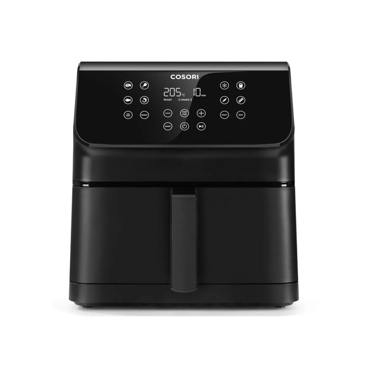 Фритюрник с горещ въздух Cosori Premium II CAF-P651-KEUR, 6.2 л, 205 C, 11 програми, Таймер, AirWhisper, Черен