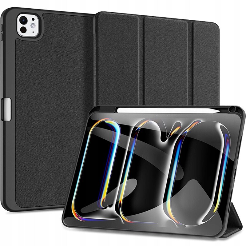 Husa Dux Ducis Domo pentru iPad Pro 11 (2024) M4, 5th gen (A2836/A2837/A3006), folio cu suport si slot pentru Apple Pencil, policarbonat + textil, negru, VT8GJXXCZC