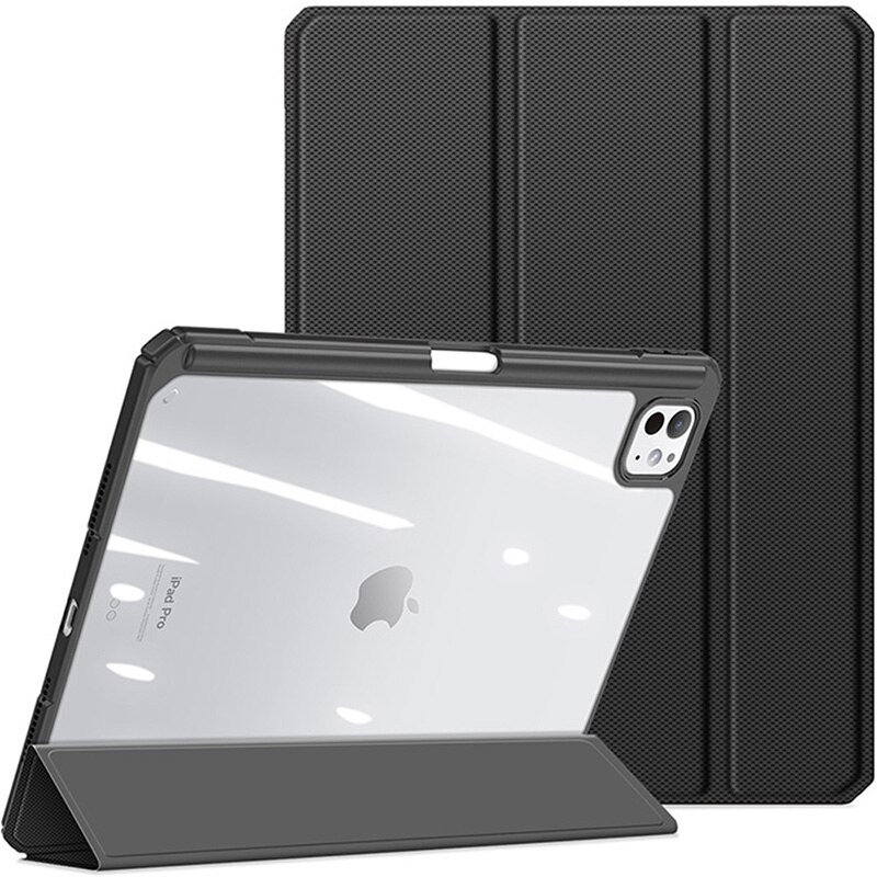 Husa Dux Ducis pentru iPad Pro 11" 2024, neagra, din piele ecologica si TPU, cu suport si compartiment pentru stylus