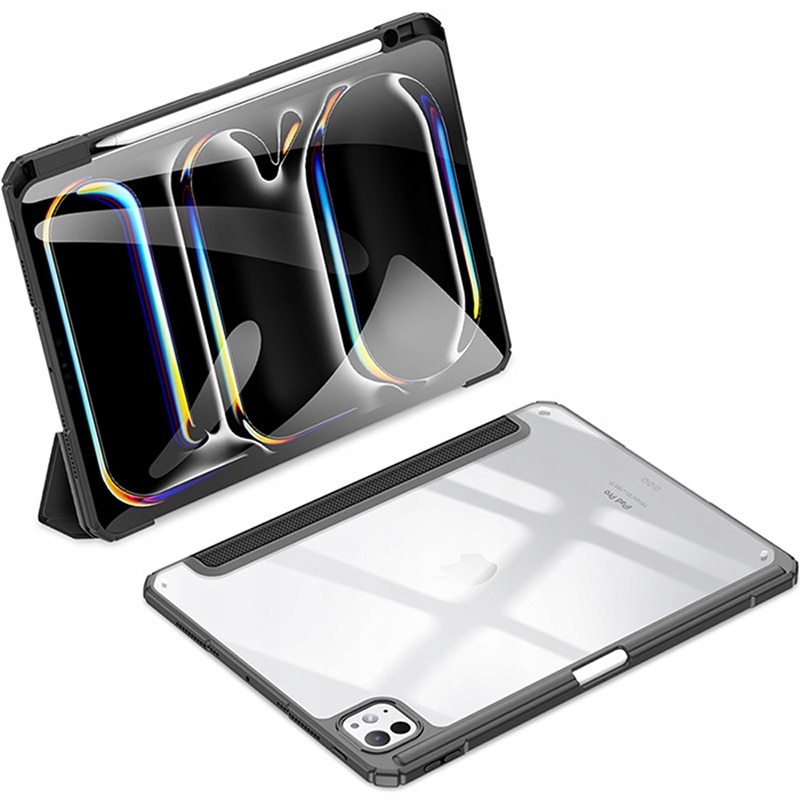 Husa Dux Ducis pentru iPad Pro 11" 2024, neagra, din piele ecologica si TPU, cu suport si compartiment pentru stylus