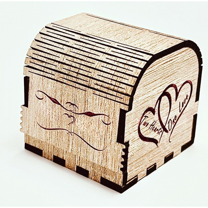 Cutie cadou, din lemn, 5x5x5 cm