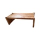 Masuta De Cafea, Lemn De Fag Sculptat, Unicat, Model Geometric, Culoare Fag Inchis,120x52x42 cm