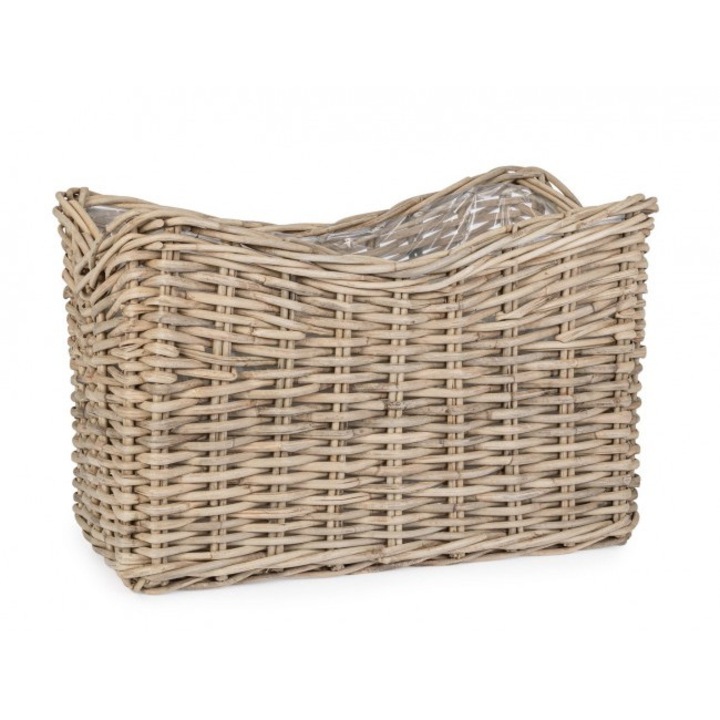 Cos depozitare ratan gri Haris 100x52x65 cm