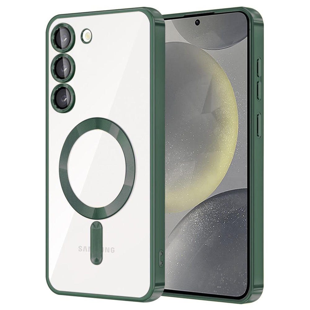 Husa MagSafe pentru Samsung Galaxy S23, Accesorio Luxury Crystal, Deep Green