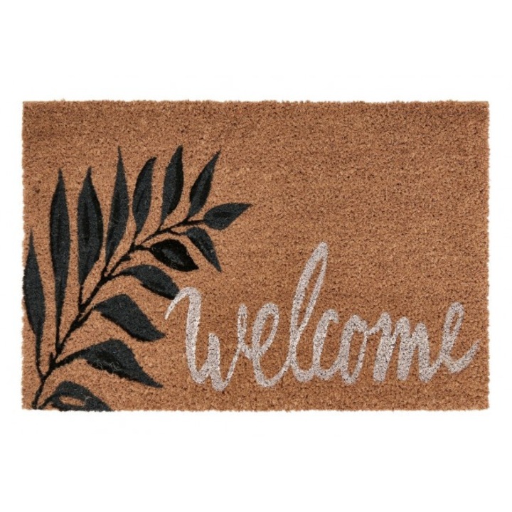 Covoras intrare casa natur negru alb Welcome 40x60x1.5 cm