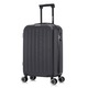 Troler cabina avion Quasar & Co.®, 55x35x22cm, bagaj de mana, troller cu fermoar antifurt, cifru, maner telescopic lung, geamantan cu 4 roti duble silentioase 360°, valiza ABS 2.8 mm, rezistent, port USB, suport de pahar, 10kg, Legend, Negru