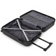 Troler cabina avion Quasar & Co.®, 55x35x22cm, bagaj de mana, troller cu fermoar antifurt, cifru, maner telescopic lung, geamantan cu 4 roti duble silentioase 360°, valiza ABS 2.8 mm, rezistent, port USB, suport de pahar, 10kg, Legend, Negru