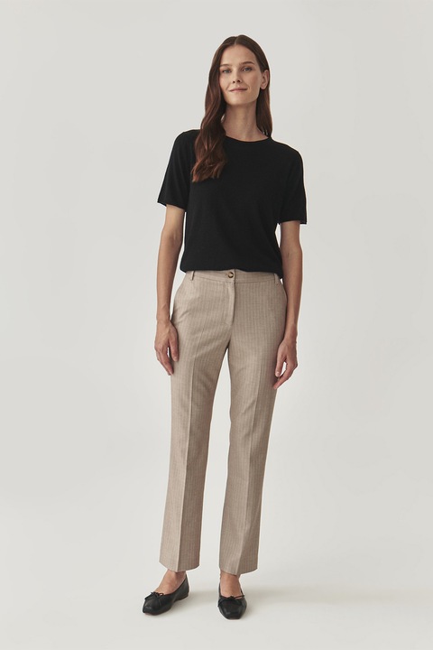 Tatuum, Bluza din amestec de lana si lyocell cu maneci scurte Masha, Negru, M