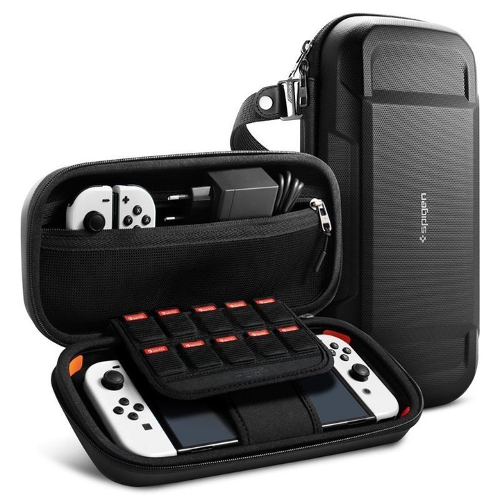 Husa de protectie Spigen Rugged Armor Pro pentru Nintendo Switch/Switch OLED, negru