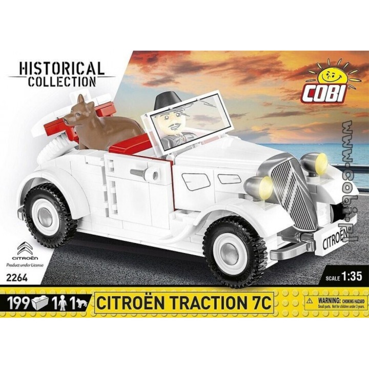 Set de constructie Cobi, Citroen Traction 7C, 199 piese, 13.5x5cm