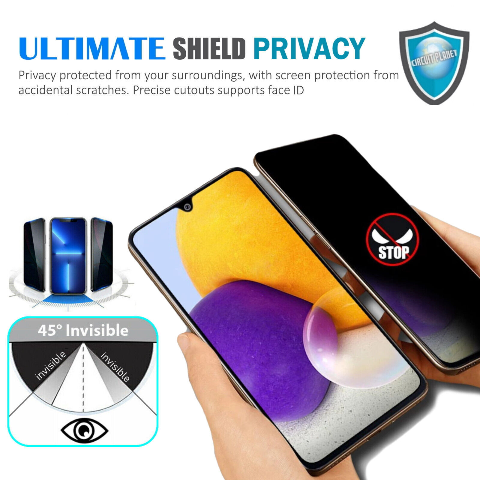 Folie Privacy Compatibila cu Samsung Galaxy S24 (5G), Full Cover, Full Glue