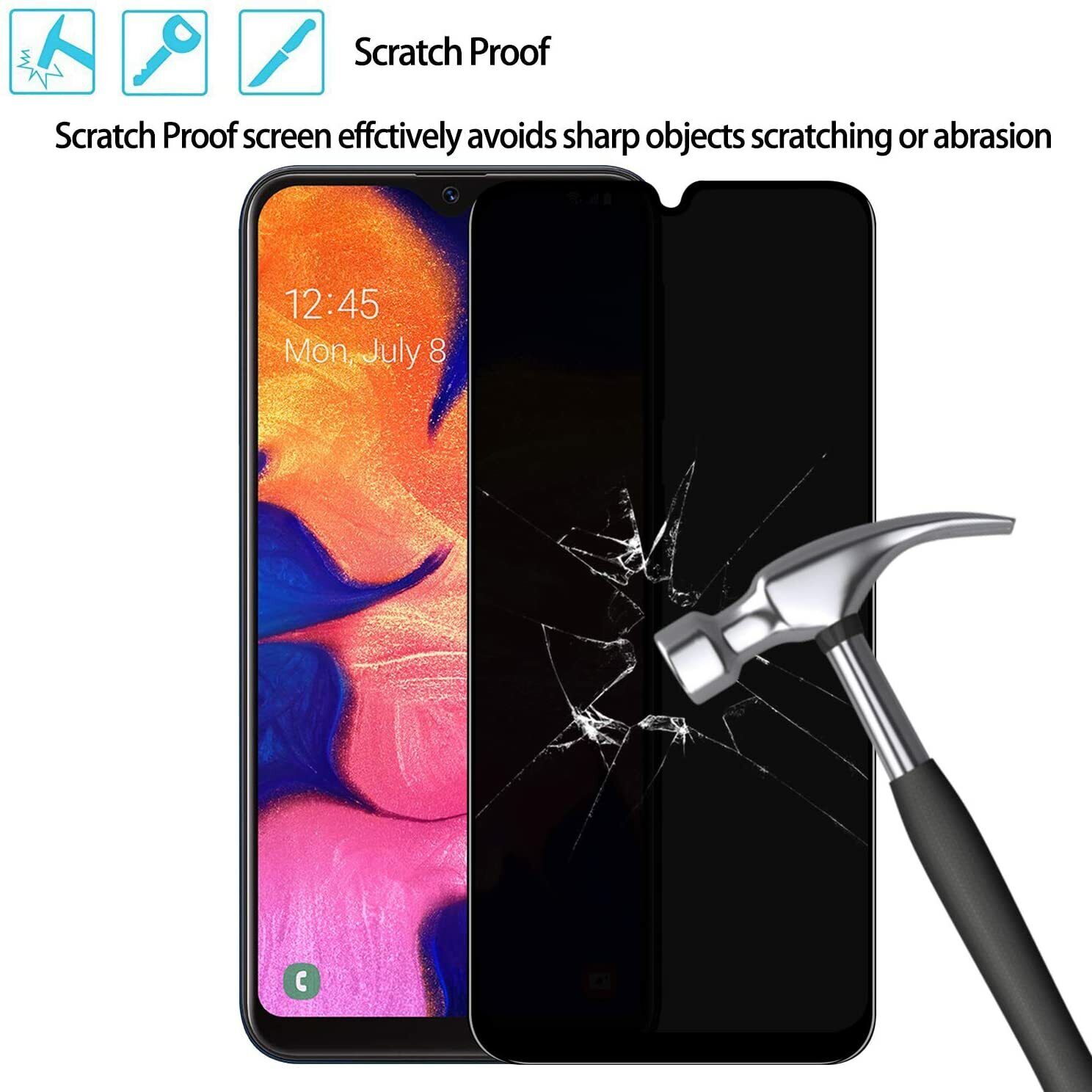 Folie Privacy Compatibila cu Samsung Galaxy S24 (5G), Full Cover, Full Glue