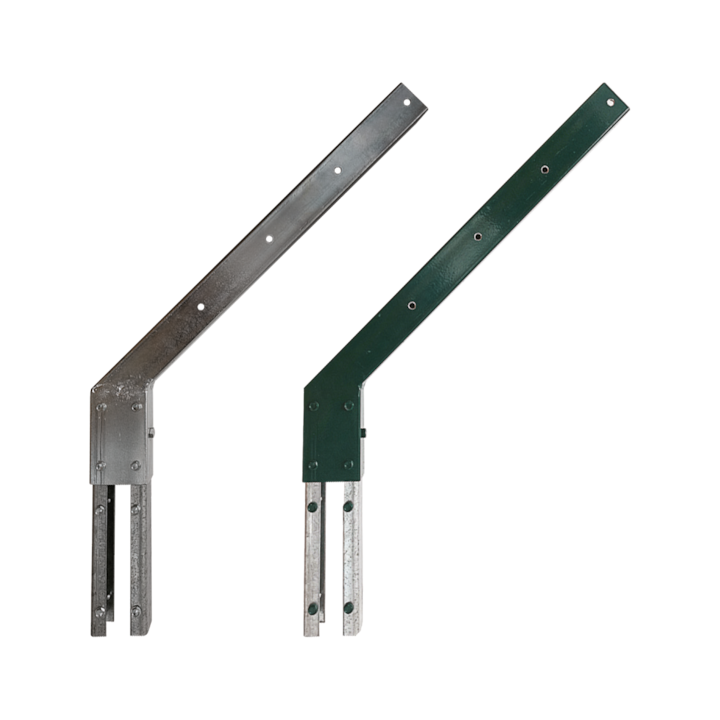 Set 2 x Suport Simplu pentru Prinderea Sarmei Ghimpate, Serie Grea, Dim Stalp 60 x 40 mm, din Otel, Vopsit Zincat