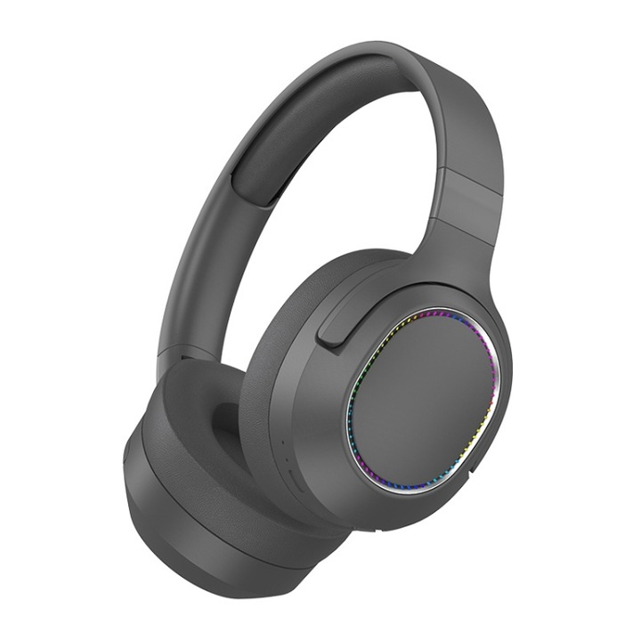 Casti wireless Over-Ear, SOYTO, Reducere de zgomot, Sunet de inalta calitate, Bluetooth wireless, pentru gaming, Gri