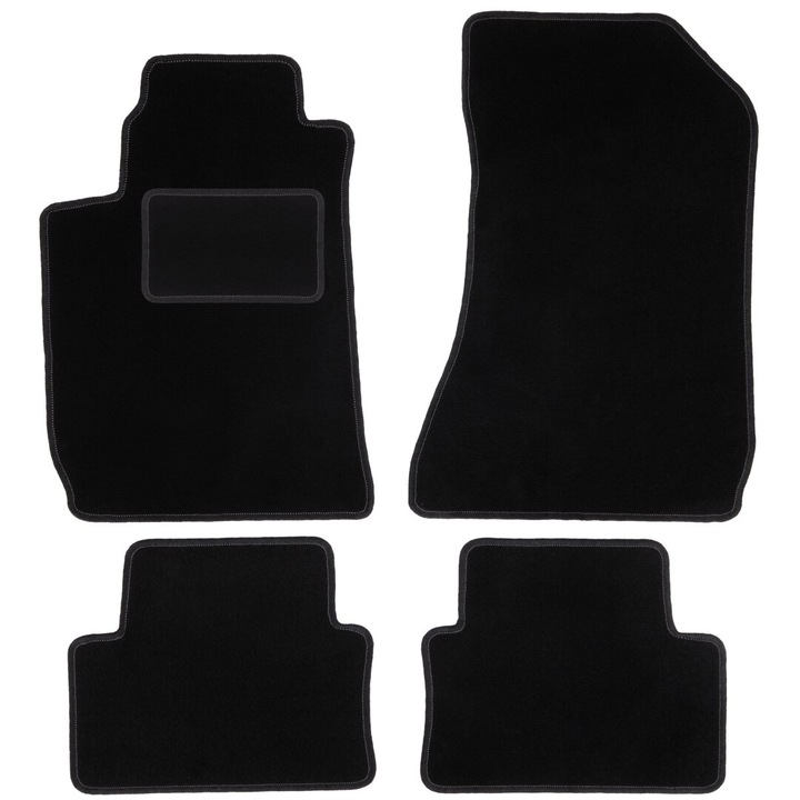Autószőnyeg készlet Alfa Romeo 159 Sedan, Kombi, Kombi, Sportwagon (2006-2011) fekete, velúr, rögzítőelemekkel - tökéletes illeszkedés