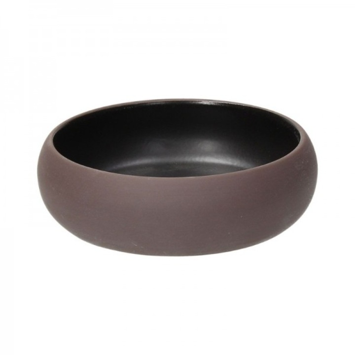 Set 2 boluri din gresie, Elipse Moca Black, 17 cm