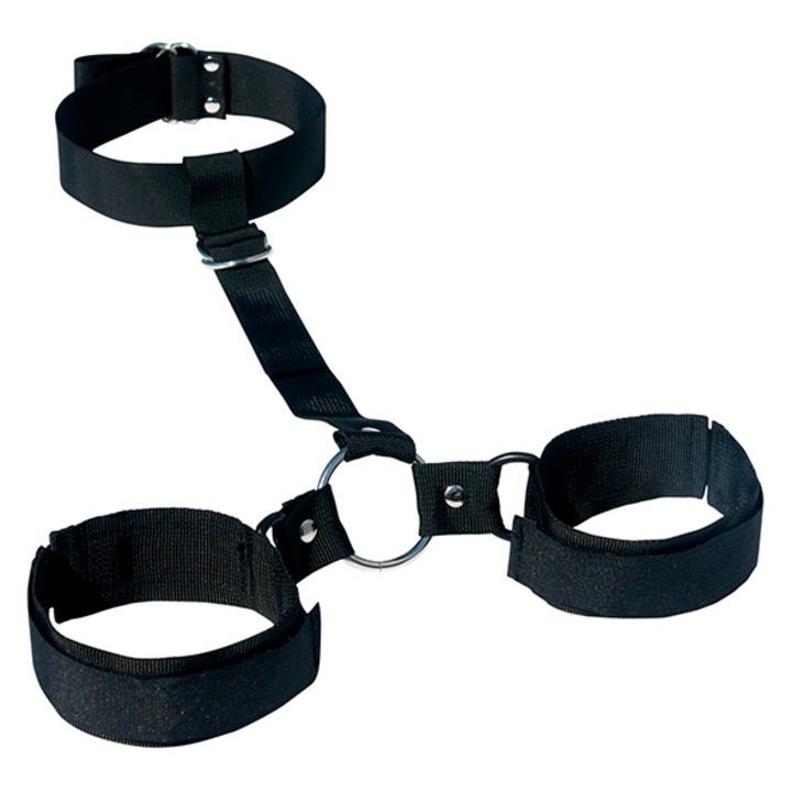 Set bondage, Sex & Mischief, Neck and Wrist Restraint, ajustabil