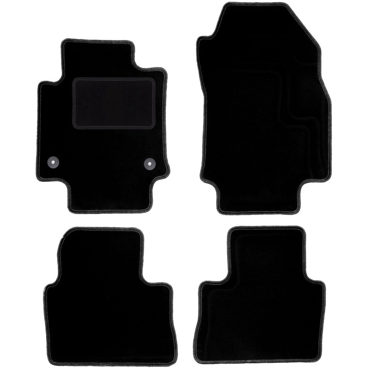 Set Covorase Auto Pentru Toyota Rav4 V Suv (2019-) Negru, Velur, Cu Prinderi – Perfect Adaptat