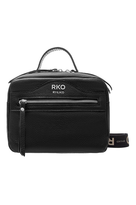 Rylko, Geanta bowler de piele cu bareta detasabila, Negru