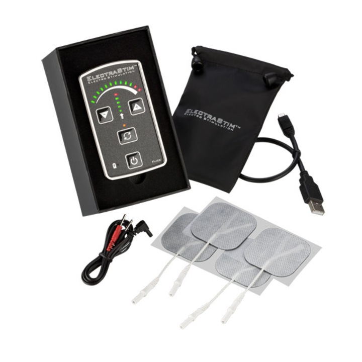 Set ElectraStim EM60-E Flick Pack, 7 programe, 24 niveluri intensitate, compact, 100x37x17mm