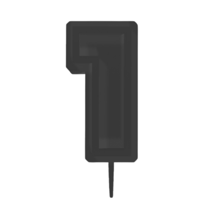 Gyertyatartó tortafedő, "1", születésnapi, 100 X 41 mm fekete