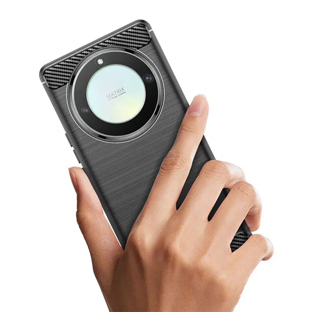 Husa pentru Honor Magic 7 Lite Flexibila Antisoc Carbon Daden®, Protectie camera, Slim, Hybrid Antisoc, Negru