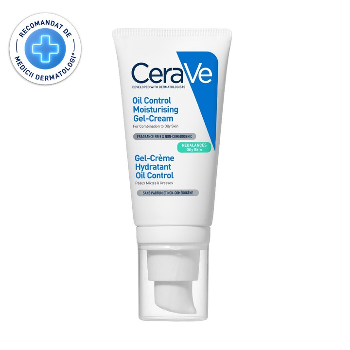 Gel-crema cu efect hidratant, Cerave Oil Control pentru ten mixt spre gras, 52 ml